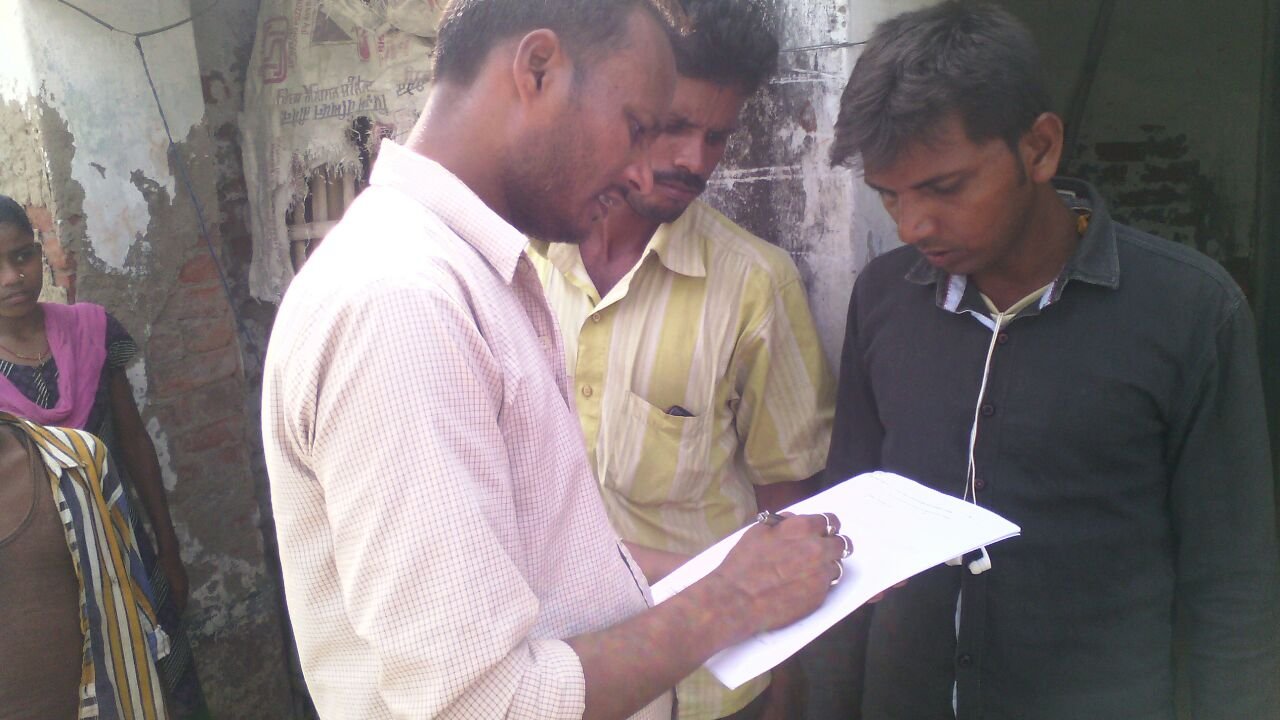 Field team engaging with a local community