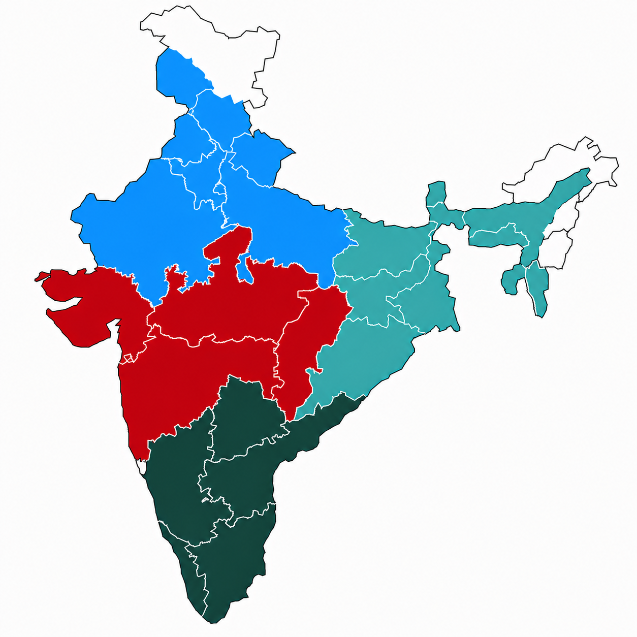 Map of India field network